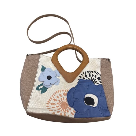 Relic Vintage Womens tan beige Canvas Floral Shoulder Bag SKU 7334 - Picture 1 of 16